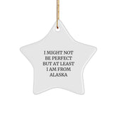Alaska Star Ornament, Funny Quote Gift from Alaska, Gifts for Alaska Men and Women, Unique Christmas Decorations - Image 1